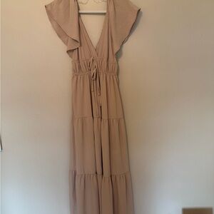 Discreet Taupe Maxi Dress